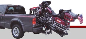 Triple D Lift and Loader is loading motorcycle